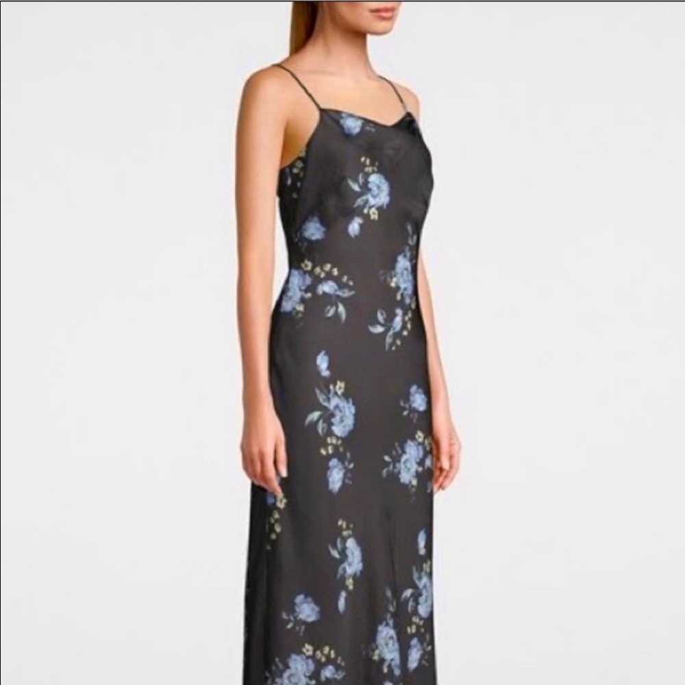 NWT WHBM Cowl Neck Floral Midi Slip Dress | Sz S